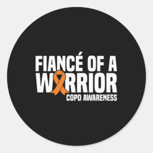 Mens Fiance Of A Warrior Orange Ribbon Rsdcrps Awa Classic Round Sticker