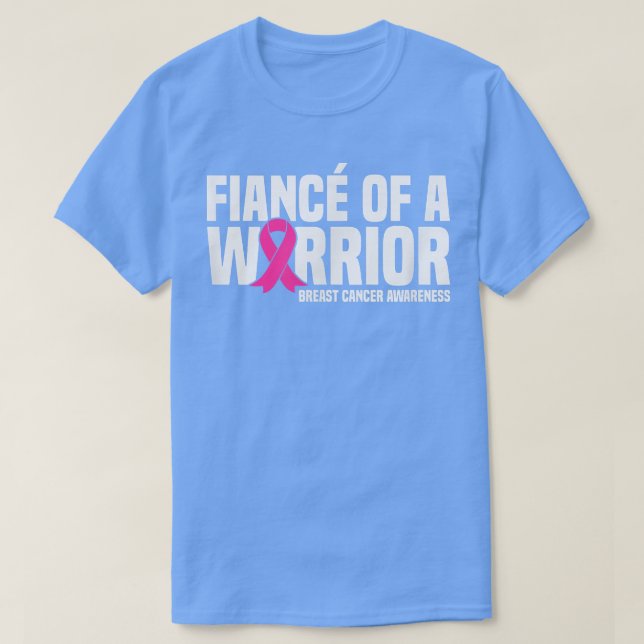 Mens Fiance of a Warrior Pink Ribbon Breast Cancer T-Shirt (Design Front)