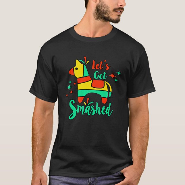 Mens Fiesta Llama Pinata Lets Get Smashed  Bachelo T-Shirt (Front)