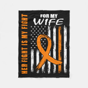 Mens Fight Is Fight Wife Leukaemia Awareness Usa Fleece Blanket