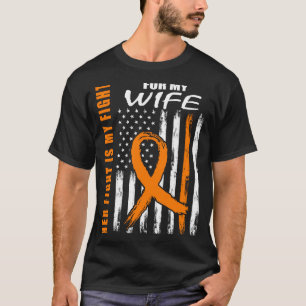 Mens Fight Is Fight Wife Leukaemia Awareness Usa T-Shirt