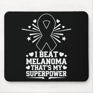 Mens Fight Melanoma Cancer Awareness Black Ribbon Mouse Pad