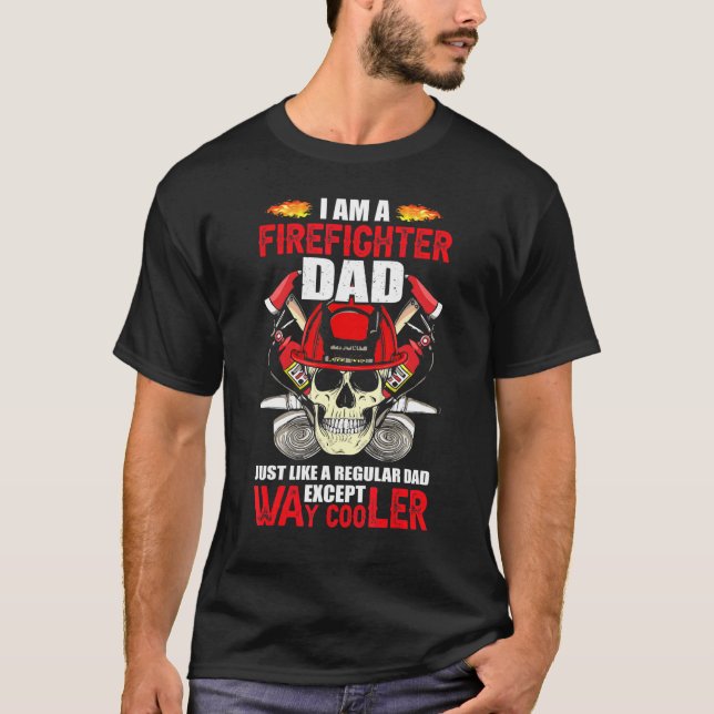 Mens Firefighter Dad Way Cooler T-Shirt (Front)