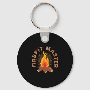 Mens firepit master camping campfire camper fire key ring