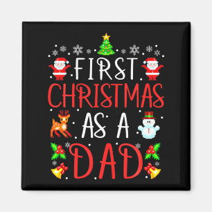 Mens First Christmas As A Dad Cute Xmas New Dad An Magnet