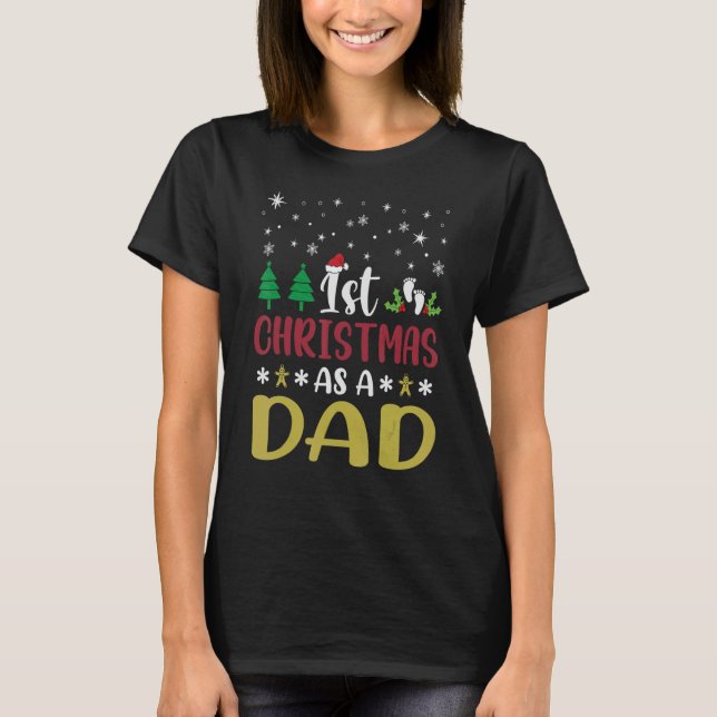 Mens First Christmas As A Dad T-Shirt (Front)
