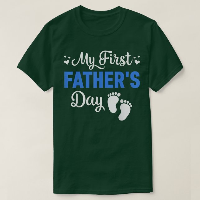 Mens First Father's Day Baby Reveal Dad Pregnancy  T-Shirt (Design Front)