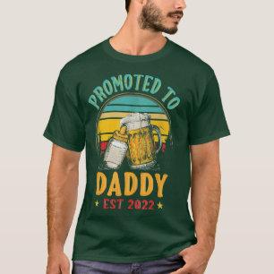 Mens First Time Dad Promoted to Daddy 2022 Beer An T-Shirt