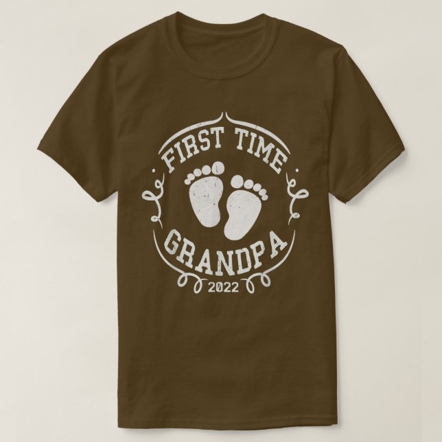 Mens First Time Grandpa 2022 Father's Day Gift New T-Shirt (Design Front)