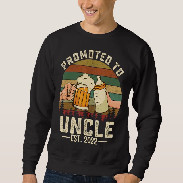 Mens First Time Uncle Promoted To Uncle 2022 Vinta Sweatshirt (Front)