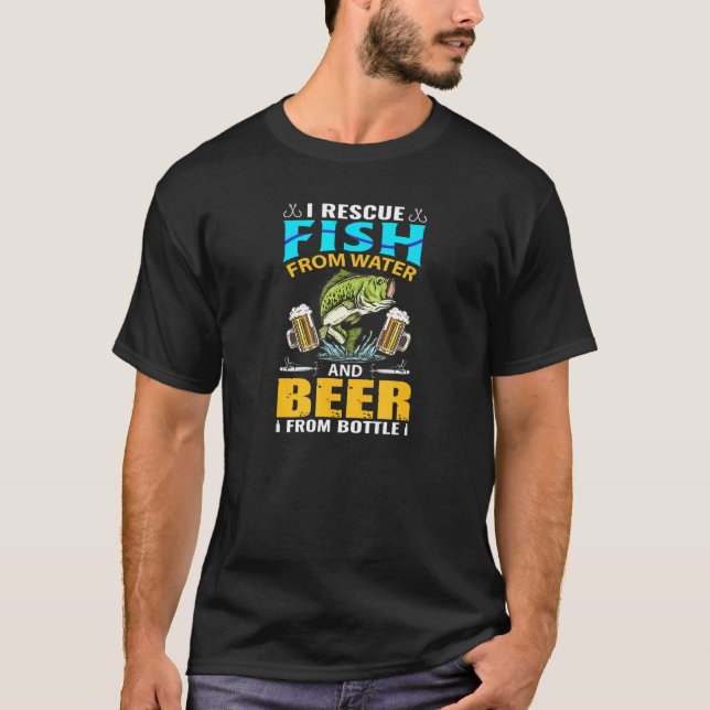 Mens Fishing Beer T-Shirt (Front)