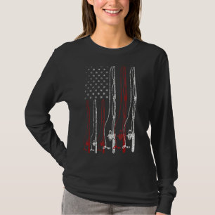 Mens Fishing  Dad Grandpa Usa Flag Fisherman Fathe T-Shirt