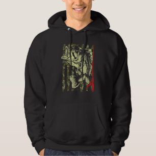 Mens Fishing Gift American Flag Fish Pole Funny Da Hoodie