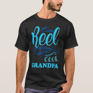 Mens Fishing Reel Cool Grandpa Fisherman Fathers D T-Shirt