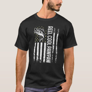 Mens Fishing Us Flag Reel Cool Pawpaw For Daddy Hu T-Shirt