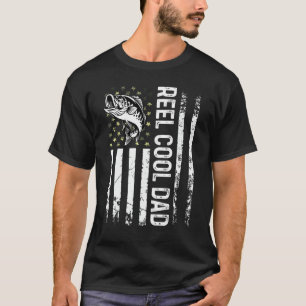 Mens Fishing Usa Flag Reel Cool Dad For Daddy Husb T-Shirt