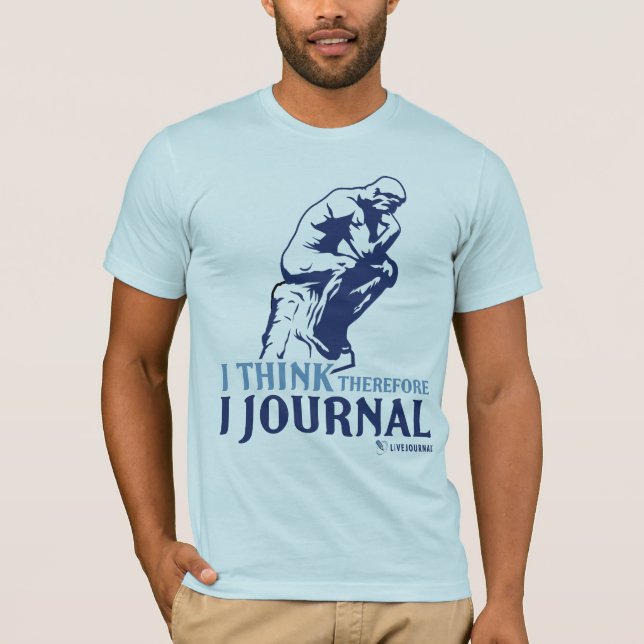 Men's Fitted T (I Think, Therefore I Journal) T-Shirt (Front)