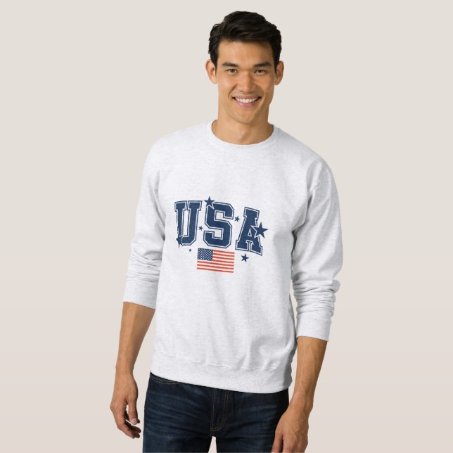 Men's Flag USA  Sweatshirt (Front Full)