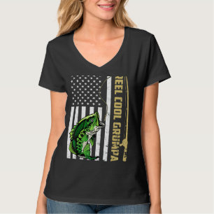 Mens Flag Vintage Reel Cool Grumpa  Fathers Day T-Shirt