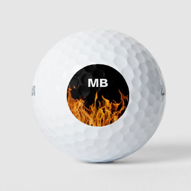 Men's Flames Monogram Golf Balls (Front)