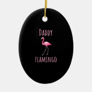 Mens Flamingo Gift Daddy Flamingo Summer Pink Bird Ceramic Tree Decoration
