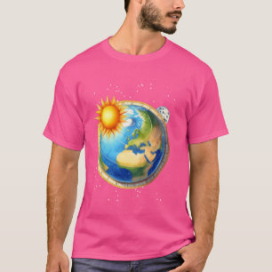 Mens Flat Earth Society Funny Conspiracy Space Glo T-Shirt