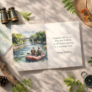 Mens Float on River Happy Birthday  Card