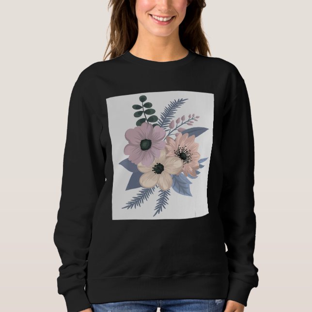 Mens flowers blossom floral flower bouquet flowers sweatshirt (Front)