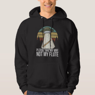 Mens Flute Player Saying Flautist I Ufo Aliens Tak Hoodie