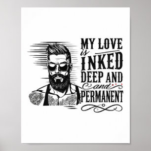Mens For Anti Valentine’s Day Inked Man Tattooed S Poster
