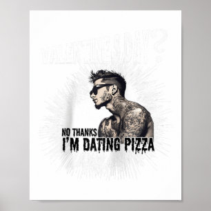Mens For Anti Valentine’s Day Tattooed Single Man  Poster