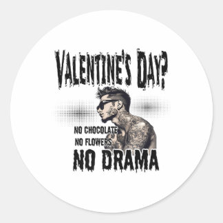 Mens For Tattooed Single Man Inked Man Anti Valent Classic Round Sticker