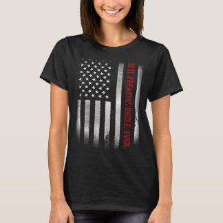 Mens  For Uncle  Best Freakin Uncle Ever Us Flag T-Shirt