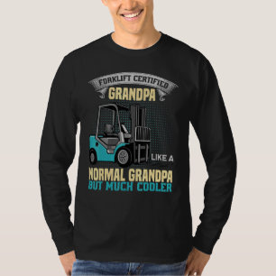 Mens Forklift Certified Grandpa  Forklift Operator T-Shirt
