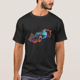 Mens Formula Racing Car Colourful Mechanic Enginee T-Shirt