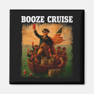 Mens Founding Father Booze Cruise Red C Magnet