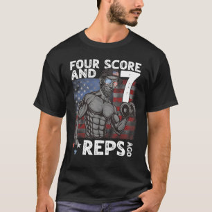 Mens Four Score and Seven Reps Ago 4th of July Lin T-Shirt