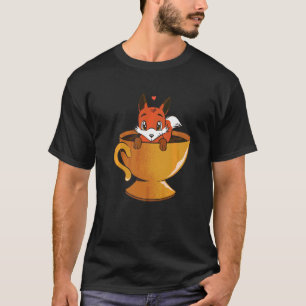 Mens Fox Coffee a Cute Fox Inside A Coffee Cup Fox T-Shirt