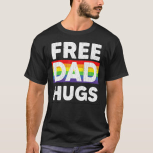 Mens Free Dad Hugs Lgbtq Gay Pride Month Supporte T-Shirt
