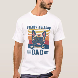 Mens French Bulldog Dad Father Retro French Bulldo T-Shirt