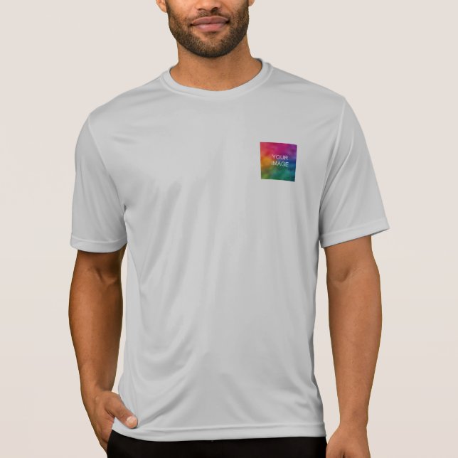 Mens Front & Back Print T-Shirt Sport Silver (Front)