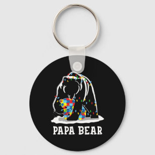 Mens Fun Papa Bear Autism Awareness Autism Matchin Key Ring
