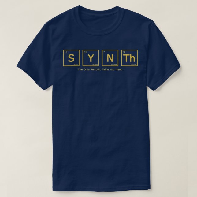 Mens Fun Synthesizer periodic table of Synth  T-Shirt (Design Front)