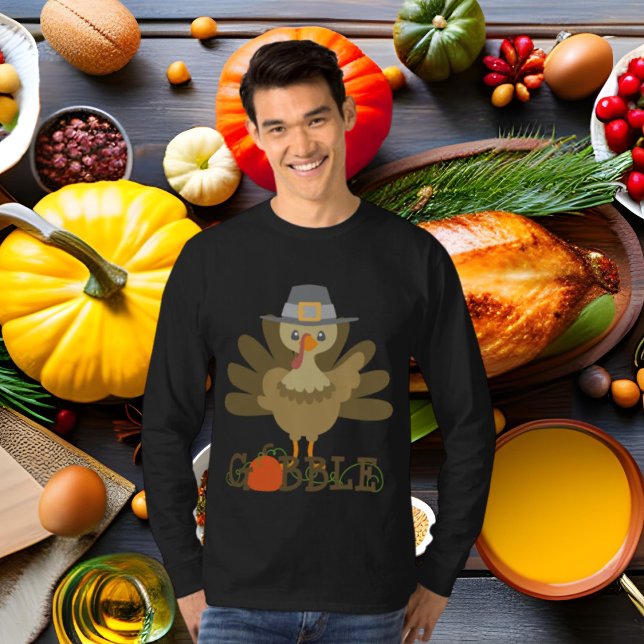 Mens fun Thanksgiving turkey gobble t-shirt (Creator Uploaded)