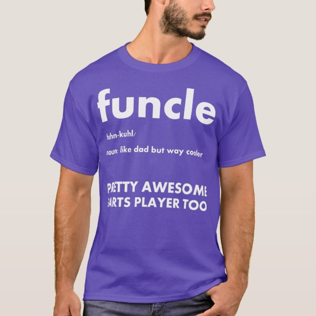 Mens Funcle Darts Player Fun Uncle Funny and Dad T-Shirt (Front)