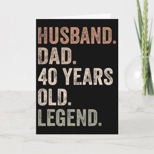 Mens Funny 40th Birthday For Dad Vintage Fathers D Card