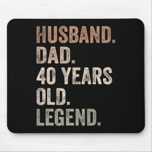 Mens Funny 40th Birthday For Dad Vintage Fathers D Mouse Pad