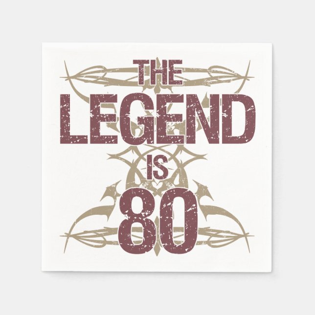 Men's Funny 80th Birthday Napkin (Front)