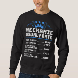 Mens Funny Auto Mechanic Hourly Rate Sweatshirt