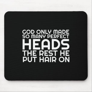 Mens Funny Balding Bald Slap Head Dad Husband Guy Mouse Pad